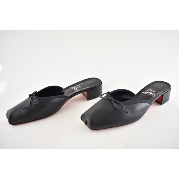 Christian Louboutin Mimiflirt 30 Black Ballet Ballerina Slide Block Heel Mule 39 - Picture 12 of 14